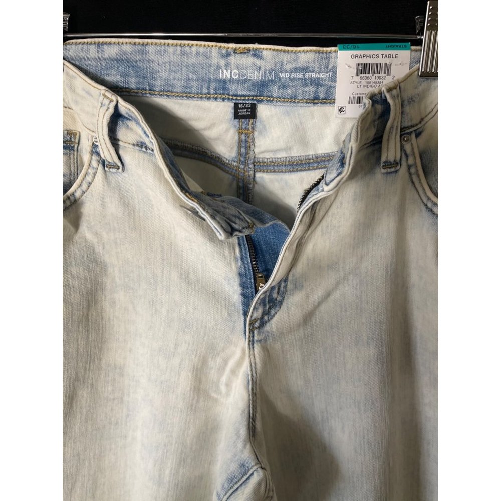 INC Denim Mid Rise Straight - Picture 6 of 12
